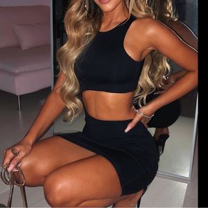 Baby boo black mini dress with cut out